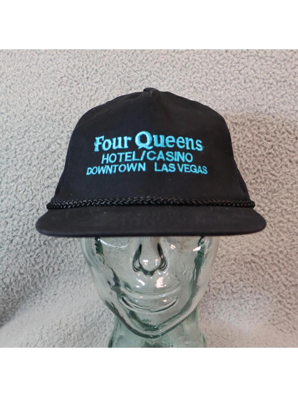 Four Queens Hotel Casino Vegas Trucker hat Vtg 80s Snapback